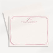 Whimsical retro Pink Bow Nursery Note Card 招待状