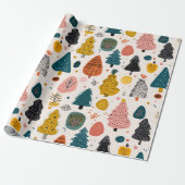 Whimsical Retro Tree ラッピングペーパー (アンロールド)