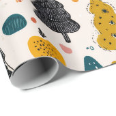 Whimsical Retro Tree ラッピングペーパー (ロールコーナー)