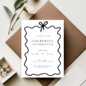 Whimsical Ribbon Bow 18th Birthday Party 招待状