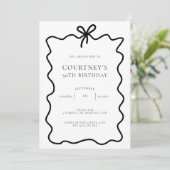 Whimsical Ribbon Bow 50th Birthday Party 招待状 (スタンド正面)