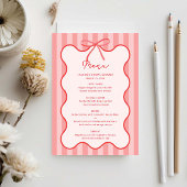 Whimsical Ribbon bridal shower menu with name