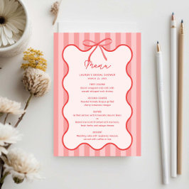 Whimsical Ribbon bridal shower menu with name