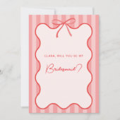 Whimsical Ribbon bridesmaid card 招待状 (正面)