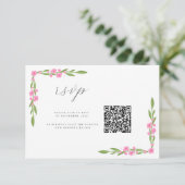 Whimsical Ribbon Floral Wedding QR 出欠カード (スタンド正面)