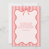 Whimsical Ribbon maid of honor card 招待状 (裏面)