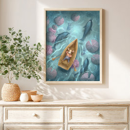 Whimsical River Storybook kids Poster ポスター