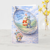 Whimsical Robot Birthday Card カード (黄色い花)