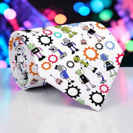Whimsical Robots Fun Custom Necktie Tie ネクタイ