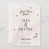 Whimsical Romantic Paris Save the Date Invitation セーブザデート (正面)