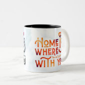Whimsical Romantic Soulmate Heart Quote Combo Mug ツートーンマグカップ (正面右)