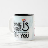 Whimsical Romantic Soulmate Heart Quote Combo Mug ツートーンマグカップ (正面左)