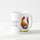Whimsical Rooster Coffee Humor - Funny コーヒーマグカップ (正面右)