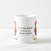 Whimsical Rooster Coffee Humor - Funny コーヒーマグカップ (中央)