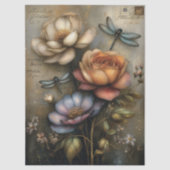 Whimsical Rose & Dragonfly Ephemera Decoupage 薄葉紙 (正面)