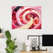 Whimsical roses garden ポスター (ホームオフィス)