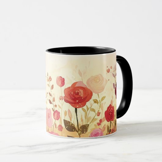 Whimsical roses garden  マグカップ (正面右)