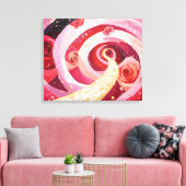 Whimsical roses garden Stretched Canvas Print キャンバスプリント (インサイチュ (リビング))