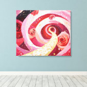 Whimsical roses garden Stretched Canvas Print キャンバスプリント (インサイチュ (ウッドフロア))