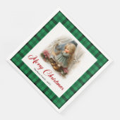 Whimsical Rustic Christmas Scene Custom Napkins (コーナー)