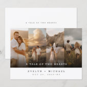 Whimsical Rustic Collage Photo Wedding 招待状 (正面/裏面)