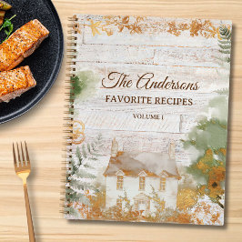 Whimsical Rustic Country Family Recipe Book ノートブック