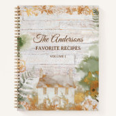 Whimsical Rustic Country Family Recipe Book ノートブック (正面)