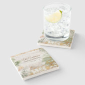 Whimsical Rustic Country House Family Name ストーンコースター (横)