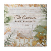 Whimsical Rustic Country House Family Name タイル (正面)