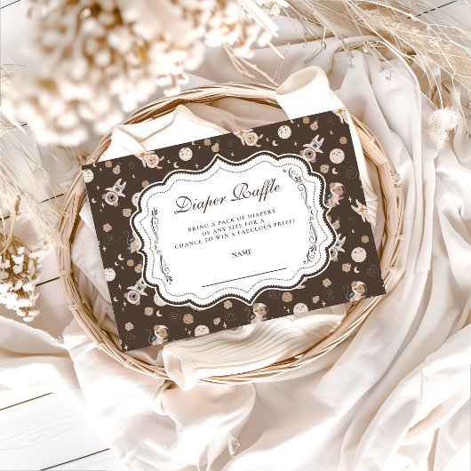 Whimsical Safari Animals Neutral Diapper Raffle エンクロージャーカード