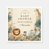 Whimsical Safari Welcome Baby Shower スタンダードカクテルナプキン (正面)