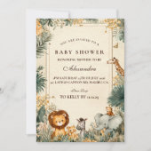 Whimsical Safari Welcome Baby Shower 招待状 (正面)