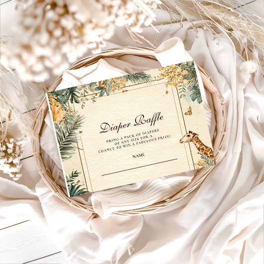 Whimsical Safari Welcome Diapper Raffle エンクロージャーカード