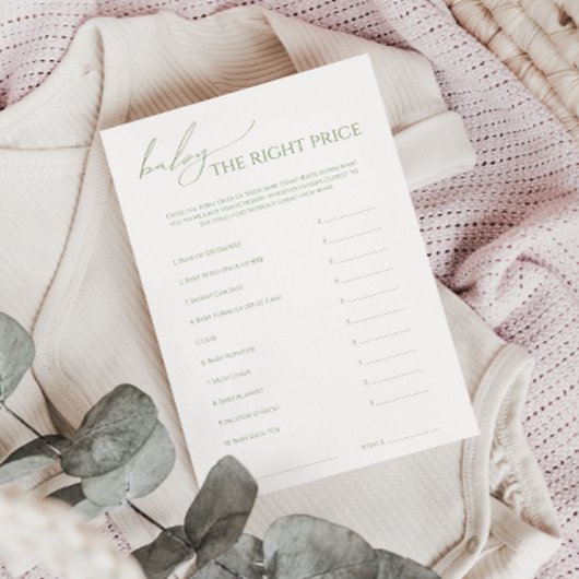 whimsical Sage Green 正解価格カード 招待状
