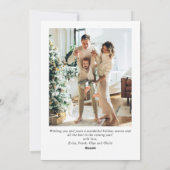 Whimsical Sage Green Christmas Bow Ribbon 2 Photo シーズンカード (裏面)