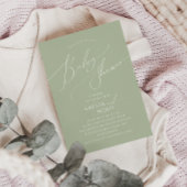  whimsical Sage Green Couples Baby Shower 招待状