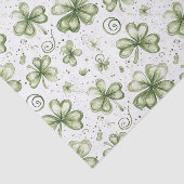 Whimsical Sage Green Watercolor Shamrock  薄葉紙 (詳細)