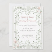 Whimsical Sage Greenery Garden Wedding 招待状 (正面)