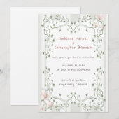 Whimsical Sage Greenery Garden Wedding 招待状 (正面/裏面)