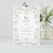 Whimsical Sage Greenery Wedding 出欠カード (スタンド正面)