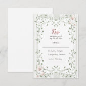 Whimsical Sage Greenery Wedding 出欠カード (正面/裏面)