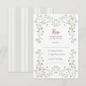 Whimsical Sage Greenery Wedding 出欠カード (正面/裏面)