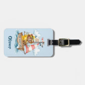 Whimsical Sailor Bear on Sailboat  ラゲッジタグ (正面横)