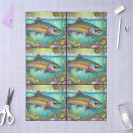 Whimsical Salmon Fish with Florals – Decoupage 薄葉紙