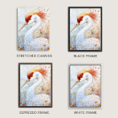 Whimsical Sandhill Crane Art キャンバスプリント