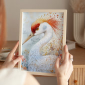 Whimsical Sandhill Crane Art Print ポスター