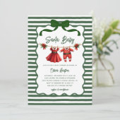 Whimsical Santa Baby Bow Baby Shower Invitation 招待状 (スタンド正面)