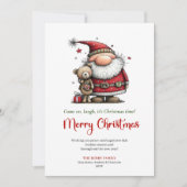 Whimsical Santa Cartoon Festive Christmas Greeting シーズンカード (正面)