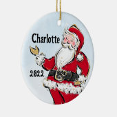 Whimsical Santa Claus Holiday Christmas Ornament セラミックオーナメント (右)