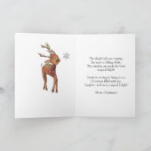 Whimsical Santa, Deer & Elf Plaid Christmas Card シーズンカード (内部)